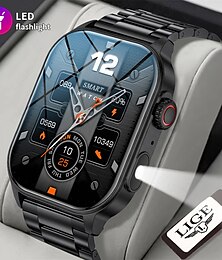 お買い得  -LIGE BWKM02 スマートウォッチ 1.96 インチ スマート·ウォッチ ブルートゥース 着信通知 アクティビティトラッカー 目覚まし時計 と互換性があります Android iOS 女性 男性 ハンドフリーコール 防水 メッセージ受信通知 IP 67 22mmウォッチケース