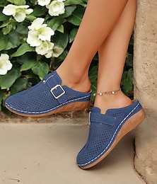 preiswerte -Bequeme Pantoletten für Damen mit atmungsaktiven Aussparungen – rutschfeste Freizeitschuhe, perfekt für den Alltag oder zum Spazierengehen