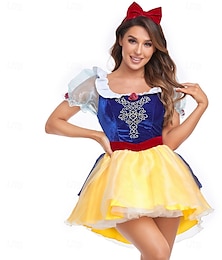 abordables -Blanc de neige Princesse Fée Robe Costume de cosplay Robes en tulle Costume de Carnaval Déguisement Sexy S'habiller Cosplay de Film for Femmes Adulte Halloween Carnaval Journée mondiale du livre