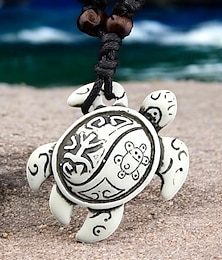 economico -"collana con ciondolo tribale a forma di tartaruga marina da uomo – catena in corda di cuoio artigianale vintage, gioielli in stile surf boho per spiaggia, vacanze e abbigliamento casual"