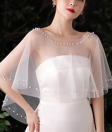 abordables -Etoles de Femme Elégant Sans Manches Polyester Boléros de Mariage Avec Billes Pour Soirée Printemps été