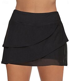 abordables -Maillots de bain pour femmes Bikini Bas Jupe Maillot de bain Taille haute Vacances Plage Vêtements Uniforme Sans manches Maillots de bain