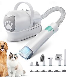 economico -potente kit aspirapolvere per toelettatura animali domestici 7 in 1 - tosatrici professionali con 6 pettini guida, strumenti multifunzionali per la rimozione del 99% dei peli di animali domestici -