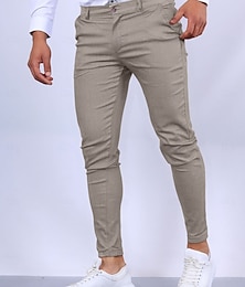 economico -Per uomo Pantaloni Chino Pantaloni chino Tasche Liscio Comfort Traspirante Esterno Giornaliero Per uscire Di tendenza Streetwear Nero Arancione
