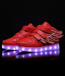 economico -scarpe da ginnastica nere con ali a led per bambini – scarpe con velcro luminose per festival ed eventi notturni