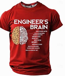 olcso -Férfi Mérnök Agya Vicces Póló Rövid Ujjú Póló 3D Nyomtatott Crew Neck Divatos Hétköznapi Utca Fekete Piros Kék Nyári Tavaszi Ruházat