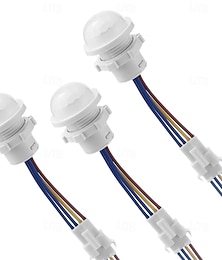 billiga -rörelse LED-sensor ljusströmbrytare pir-sensor infraröd detekteringsbrytare 110-240v takväggfäste smart ljusströmbrytare för hem LED-lampa glödlampa ljus 3st