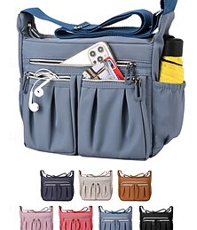 economico -borsa a tracolla multitasche da donna – borsa a tracolla leggera in nylon impermeabile con chiusura a cerniera per viaggi, lavoro e uso quotidiano rosa viola nero