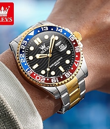 abordables -OLEVS 3610 Relojes de Negocios de Moda Tendencia para Hombre Impermeable Acero Inoxidable Reloj de Cuarzo TOP