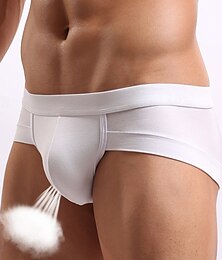 baratos -Homens 1 pc Calcinha básica Slip Patchwork Poliéster Respirável Macio Confortável Tecido Cintura Média Rosa Claro Preto