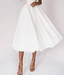 ieftine -Pentru femei Rochii Midi Rochie albă Rochie de absolvire Rochie Slip Modă Zi de Naștere Absolvire Ieșire Fit regulat Simplu Fără manșon Bretele Spagheti Negru Alb Roșu-aprins Trifoi Vară