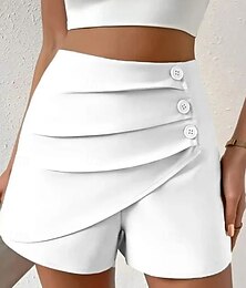 abordables -Shorts femme chinos mode streetwear court taille haute uni confortable doux agréable micro-élastique extérieur rue camel noir blanc vert été printemps coupe régulière