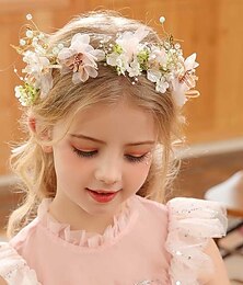 economico -Bambino Da ragazza Accessori per capelli Corona di fiori Dolce Feste Compleanno Floreale Verde