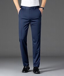 abordables -Homme Dress Pants works Pantalons Pantalons de Costume Avec Poches Uni Respirant Évacuation de l'Humidité Longueur complète Extérieur Affaires Quotidien Mode Streetwear Noir bleu marine