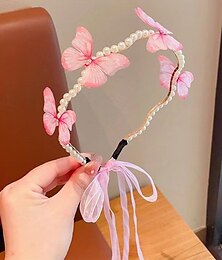 economico -Bambino Da ragazza Accessori per capelli Fascia per capelli Peal Fascia per capelli a farfalla Attivo Dolce Feste Compleanno Farfalla Giallo Rosa