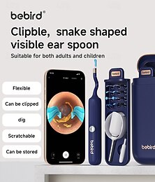 זול -מצלמה של bebird earsight פלוס כלי להסרת שעווה באוזן  & ניקוי שעוות אוזניים חזותי קל עם ערכת ניקוי כמו כף/כף/קטיף/פינצטה אוזניים נקיות לאוזניים משפחתיות אוטוסקופ אלחוטי wifi connect