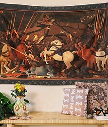billige -Medieval Tapestry Midtaldersvev Tapisserie Gotisk Kunst Veggkunst Stor Tapisserie Mural Dekor Fotograf Bakgrunnsduk Teppe Gardin Hjem Soverom Stue Innredning Battaglia di San Romano