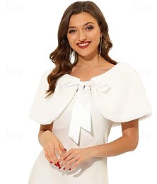 abordables -Allegra K Châle en fausse fourrure élégant pour femme, étole, haussement d'épaules, nœud papillon, couverture de mariage