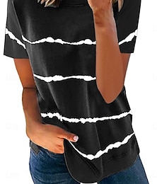 economico -Per donna Blusa Grafico Elegante Casual Manica Corta Girocollo Top Regolari Quotidiano Tasca Bottoni Nero Bianco Rosa Grigio Estate Primavera