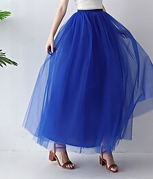 preiswerte -Retro Vintage 1950er Reifrock Krinoline Unterrock Tüllrock A-Linie Damen Maskerade Party-Abendmode Cocktailparty Teegesellschaft Erwachsene Rock