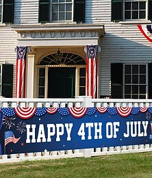abordables -Bannière de jardin d'indépendance du 4 juillet Drapeau américain Décorations de signe extérieur Fournitures de fête Barbecue Ombrelle Décor d'intérieur Rassemblement familial