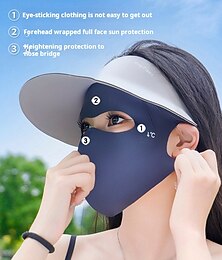 お買い得  -日焼け止めフェイスマスク、UV保護ヒアルロン酸アイスシルクフルフェイスカバー、屋外日焼け防止用シームレス通気性フェイスキニ
