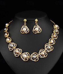 economico -Set di orecchini 1 Set Lega Orecchini Collana Per donna Lusso Parure di gioielli Per Festival