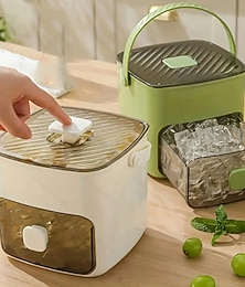 abordables -Machine à glaçons 48 pièces avec couvercle à pression facile - conception à double couche de grande capacité, plateau de rangement en plastique de qualité alimentaire adapté à la congélation - idéal