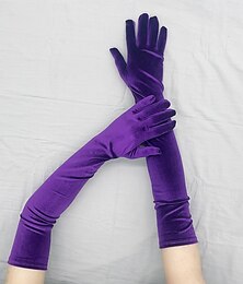 voordelige -Fluweel Ellebooglengte Handschoen Feest / Avond / Luxe Met Pure Kleur Bruiloft / feesthandschoen