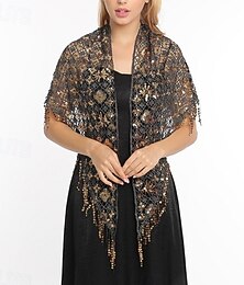 preiswerte -Goldene Zwanziger 1920er Retro Vintage Flapper-Schals Der große Gatsby Flapper-Mädchen Pailletten Fransen Kostüm Damen Karneval Abendgesellschaft Hochzeit Maskerade Erwachsene Schal