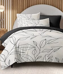 voordelige -Eenvoudige Bladeren Dekbedovertrek Volledige Maat Bedset Bed Sets Dekenoverlap Zacht Lichtgewicht Dekbed-overlap met 2 Kussenslopen voor Zomer Lente