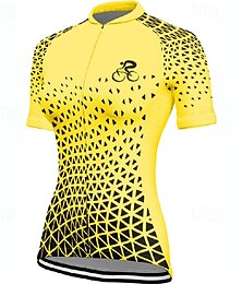 abordables -Mujer Maillot de Ciclismo Manga Corta Bicicleta Camiseta Maillot con 3 bolsillos traseros MTB Bicicleta Montaña Transpirable Secado rápido Diseño Anatómico Capilaridad Amarillo Rojo Morado Deportes