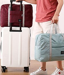 billige -Helgetaske Reisesekk med Skofor Treningsbag med Våt-Tørr Skille Kvinner og Menn Vanntett Foldbar Oxford Reisetaske Håndholdt Bagasje Utendørs og Pakking
