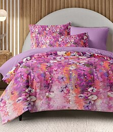 billiga -Blommig Duvet-set 100% Bomull Mjuk och Andningsbar Sängkläder med Rosa Blommor Lätt och Hållbar Täcke Bekväm för alla säsonger Lätt att ta hand om
