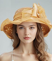 economico -Cappelli cappello da sole in poliestere feste di vacanza tè corse di cavalli cocktail elegante vintage carino con copricapo floreale