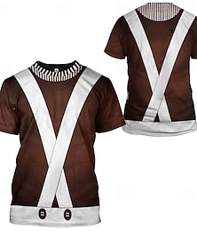 billiga -Kalle och chokladfabriken Willy Wonka Oompa Loompa T-shirt Tecknat Manga Mönster 3D Grafisk Till Par Herr Dam Vuxna Karnival Maskerad 3D-utskrift Fest Ledigt / vardag