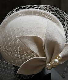 economico -Cappelli cappello bowler  cloche in tessuto di cotone tulle matrimonio elegante vintage con copricapo a fiocco