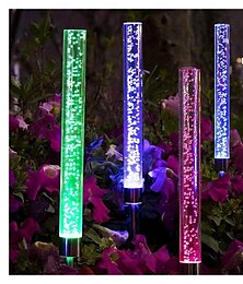 levne -solární světlo venkovní osvětlení terasová světla, 2 balení solární trubicová světla solární akrylové bublinkové světlo vodotěsné rgb solární světlo měnící barvu