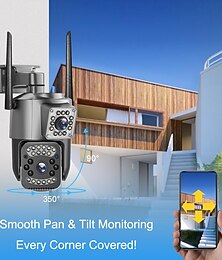 abordables -Caméra de surveillance IP sans fil PTZ 4MP V380Pro SC03-W, 2,5 pouces, noire, double objectif, Wi-Fi