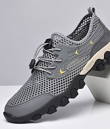 economico -Per uomo Sneakers Scarpette antiscivolo Pelle PU Rete Traspirante Confortevole Antiscivolo Allacciatura Nero Blu Grigio Estate Primavera