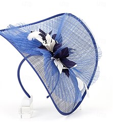 economico -Copricapo cappello Fedore in sinamay matrimonio compleanno tea party corsa di cavalli cocktail elegante vintage carino con accessorio floreale in piume
