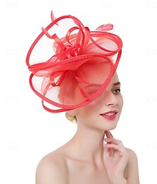 economico -Fascinator Organza Bombetta / Cappello a cloche Cappello Fedora Cappello floscio Matrimonio Tè Derby del Kentucky Corsa di Cavalli Cocktail Elegante Semplice Lusso Con Piuma Colore puro Copricapo
