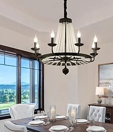 رخيصةأون -6-الضوء 59 cm تصميم فانوس نجفات معدن طلاء ملون الحديث 110-120V 220-240V