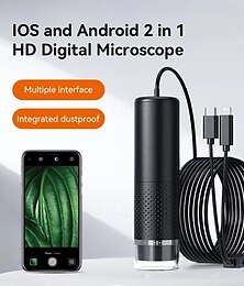 preiswerte -Typ-C 2in1 Digitalmikroskop Tragbares 8-LED-Endoskop mit 1600-facher Vergrößerung für iPhone- und Android-Telefon-Inspektionskameramikroskop