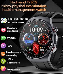 economico -iMosi ET488 Orologio intelligente 1.43 pollice Orologio da Corsa Fitness Smartwatch Bluetooth ECG+PPG Monitoraggio della temperatura Contapassi Compatibile con Android iOS Da donna Da uomo Chiamate