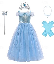 voordelige -Kinderen Voor meisjes Jurk Cosplay-jurk Prinses jurk Effen Kleur Mouwloos Prestatie Feest Cosplaykostuums Netstof Lapwerk Kostuum Zoet Polyester Kant Midi Feestjurk Tule-jurk Zomer Lente 4 jaar +