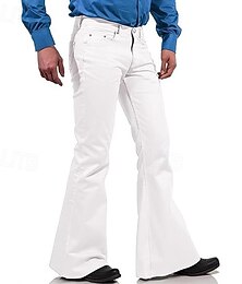 お買い得  -レトリ／ヴィンテージ 1960年代 ヒッピー ロング丈 ズボン ベルボトムパンツ フレアパンツ ヒッピー 純色 仮装 男性用 ハロウィーン カーニバル マスカレード イベント／パーティー 音楽祭 プライドパレード 成人 パンツ オールシーズン