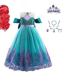 preiswerte -Kinder Mädchen Kleid Cosplay-Kleid Prinzessinenkleid Farbblock Blume Ärmellos Leistung Party Cosplay Kostüme Netz Patchwork Niedlich Kostüm Süß Polyester Spitze Midi Partykleid Sommer Frühling Ab 4