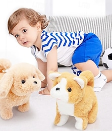 abordables -Chien en peluche, animal en peluche, chien interactif, robot, chien robotique, aboiement, contrôle tactile, robot électronique pour animaux de compagnie, chiot, jouet, chien animé pour fille, bébé,