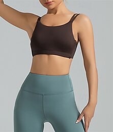 abordables -Mujer Sujeción Ligera Sujetadores de Deporte Sujetador para correr Retazos Espalda Abierta Sujetador superior Acolchado Aptitud física Deportes recreativos Corriendo Transpirable Ligero Suave Licra